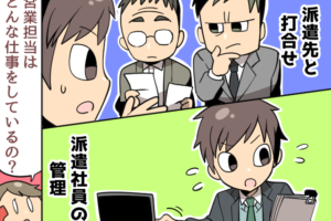 派遣会社の正社員の仕事内容（派遣ガールズイラスト）