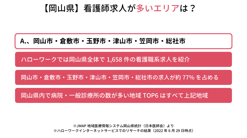 【岡山県】看護師求人が多いエリアは？